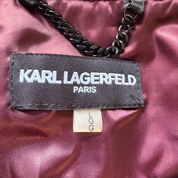Karl Lagerfeld Women's Full Zip Burgundy Vest w Fringe Accents - Large - Picture 6 of 12